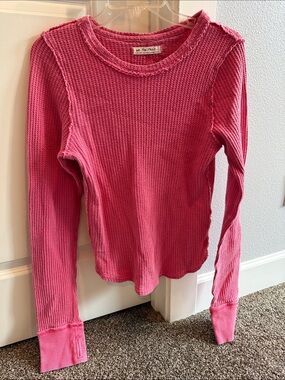 We The Free Women’s Pink Waffle Long-Sleeve Top